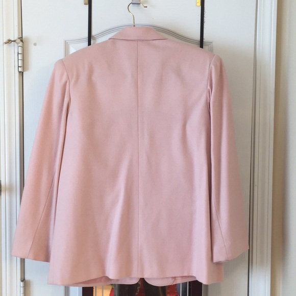 Vintage Blush Pink Single Breasted Wool Blazer - Picture 3 of 5
